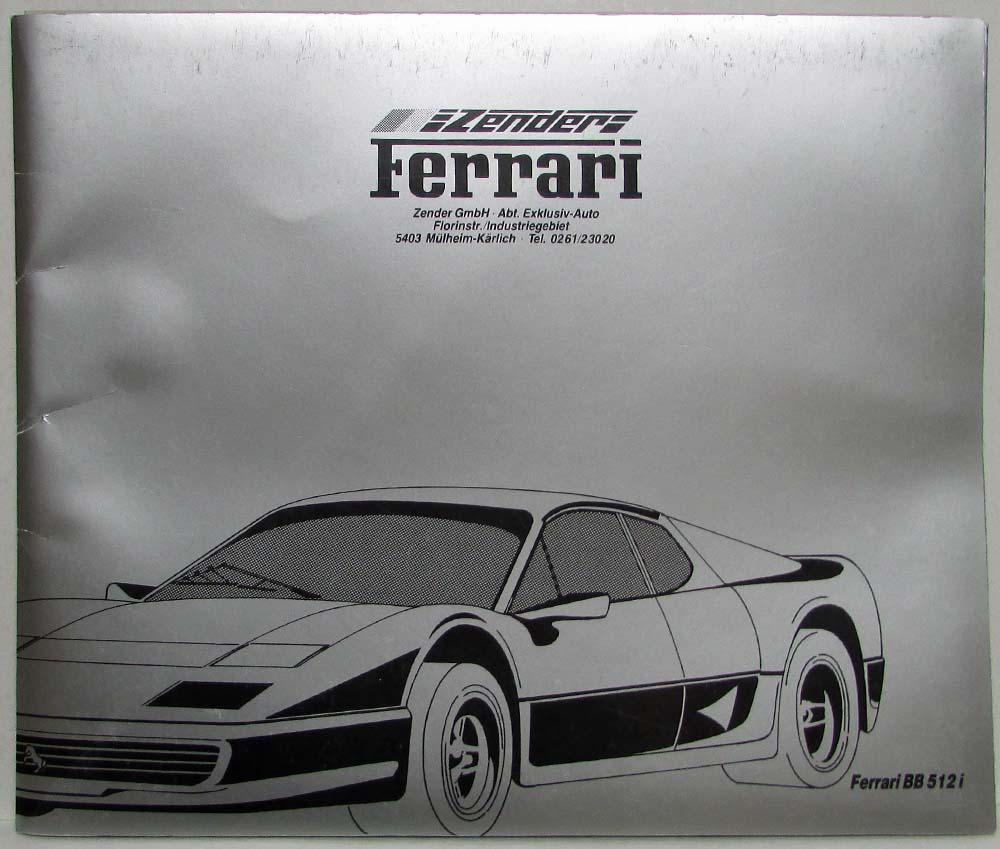 1984 Ferrari Tuner Zender Marketing Kit BB 512i 308… | AutoPaper