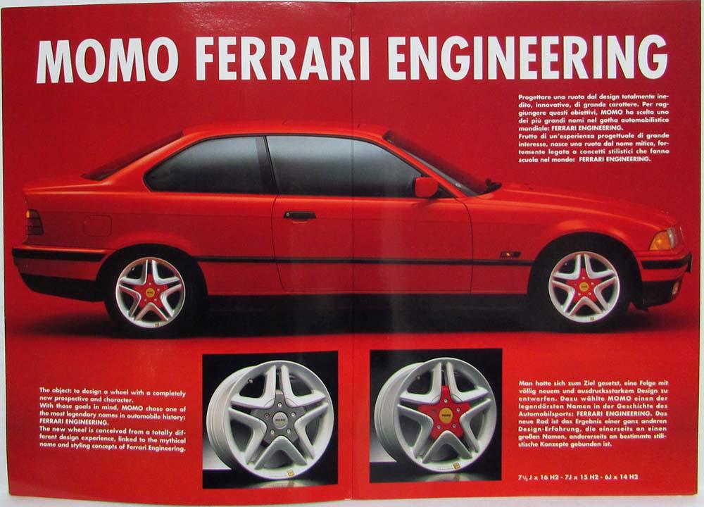 1994 MOMO Ferrari Engineering Wheels Sales Brochure - Multi-Language