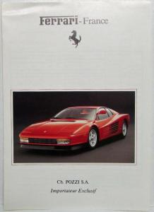 1987 Ferrari France Exclusive Importer Dealer List - French Text