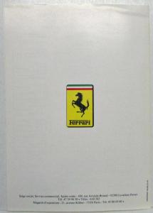 1987 Ferrari France Exclusive Importer Dealer List - French Text