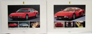 1989-1995 Ferrari Spec Cards in Folder - Japanese Mkt - Testarossa 348 Mondial