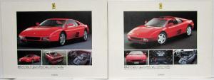 1989-1995 Ferrari Spec Cards in Folder - Japanese Mkt - Testarossa 348 Mondial