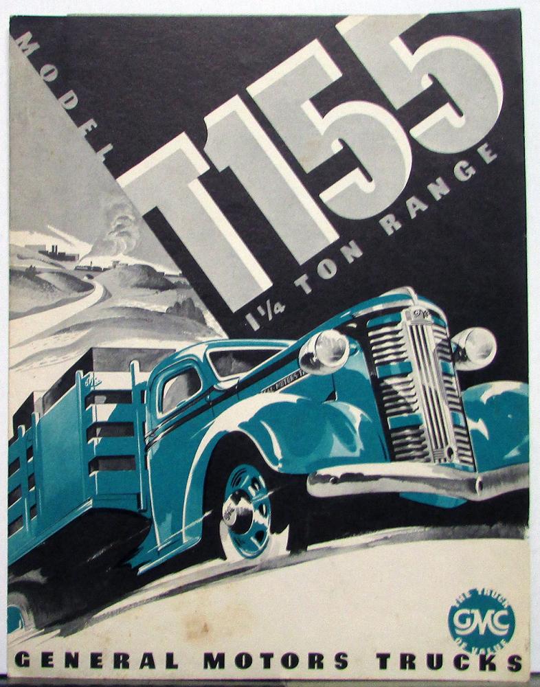 1937 1938 GMC Truck T155 1 & One Fourth Ton Sales Brochure Folder Original