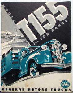 1937 1938 GMC Truck T155 1 & One Fourth Ton Sales Brochure Folder Original