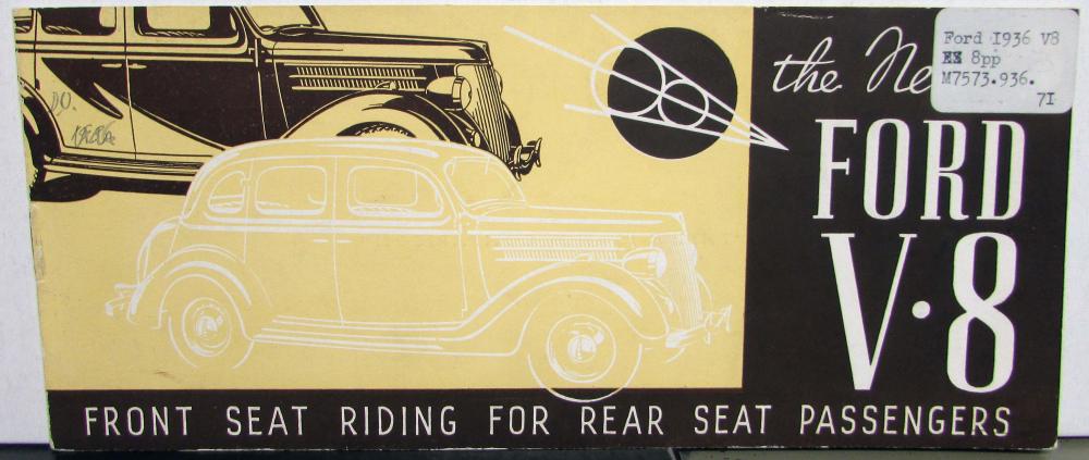 1937 Ford V8 English Text Touring Saloon De Luxe Convertible Sales Brochure Orig