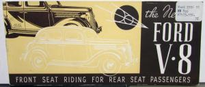 1937 Ford V8 English Text Touring Saloon De Luxe Convertible Sales Brochure Orig
