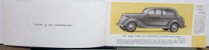 1937 Ford V8 English Text Touring Saloon De Luxe Convertible Sales Brochure Orig