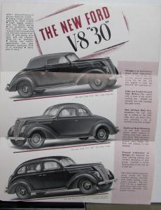 1937 Ford V8 30 ENGLISH Cabriolet De Luxe Coupe Touring Saloon Sales Poster Orig
