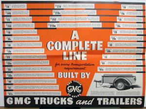 1938 GMC Complete Truck Line Sales Brochure MAILER Original Oversized