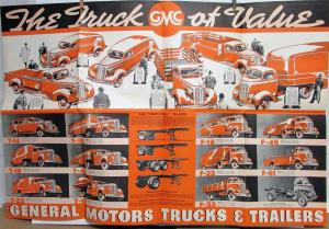 1938 GMC Complete Truck Line Sales Brochure MAILER Original Oversized