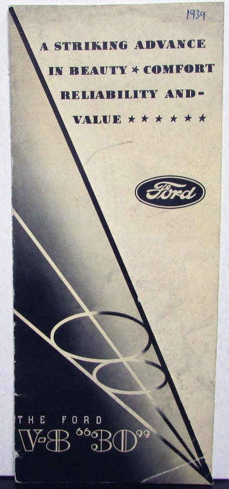 1939 Ford V8 30 ENGLISH TEXT Pricing Sales Brochure Original