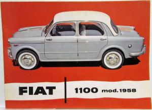1958 Fiat 1100 mod 1958 Sales Folder - Italian Text