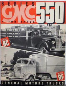 1940 1941 1942 GMC 550 4 TON Model AC & AF Sales Brochure Folder RED Original
