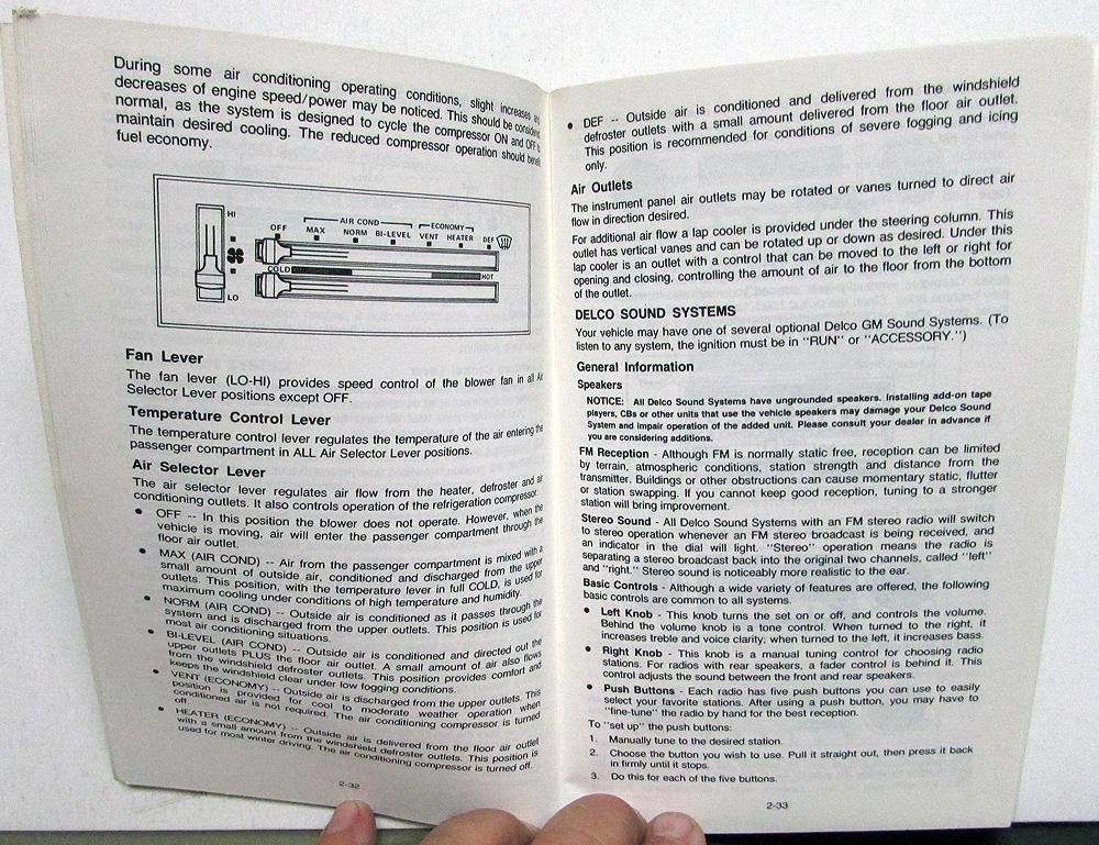 1984 Chevrolet El Camino Owners Manual Care Operation Instructions 1984-chevrolet-el-camino-owners-manual-care-operation-instructions