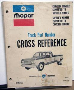 1979 Mopar Dodge Truck Dealer Part Number Cross Reference Book Supplier-Chrysler