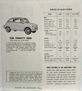 1963 Fiat World Famous for Economy and Reliability Sales Folder