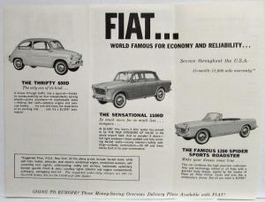 1963 Fiat World Famous for Economy and Reliability Sales Folder