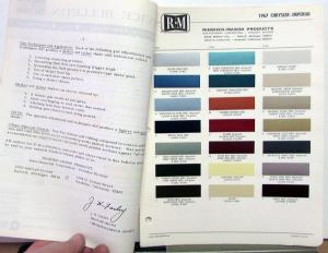 1967 Chrysler Plymouth Dealer Technical Service Bulletin Paint Colors Tips