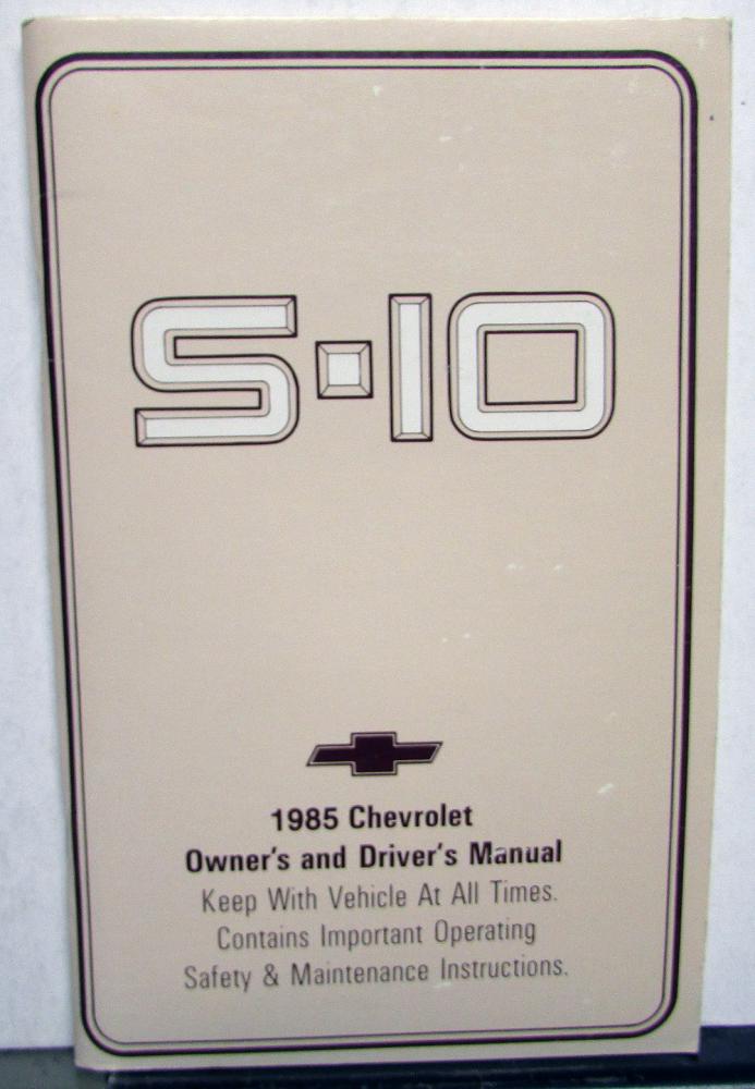 1985 CHEVY TRUCK OWNERS MANUAL PDF visual data 8
