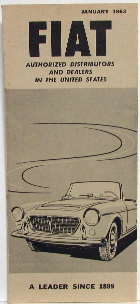 1963 Fiat Folder of Authorized Distributors and Dealers in the United States