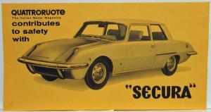 1964 Fiat Secura Promotional Folder Brochure by Italian Magazine Quattroruote