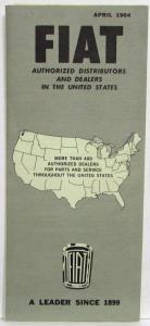 1964 Fiat Folder of Authorized Distributors and Dealers in the United States