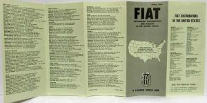 1964 Fiat Folder of Authorized Distributors and Dealers in the United States