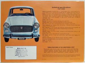 1965 Fiat 1100D Sedan Sales Folder