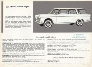 1966 Fiat 1800 B Sales Folder