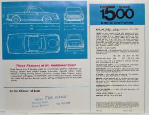 1966-1967 Fiat 1500 Spider Sales Folder