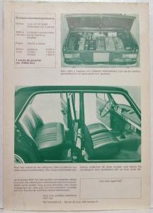 1966-1974 Fiat 124 Sales Sheet - French Text for Swiss Market