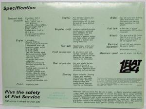 1967 Fiat 124 Sales Folder Brochure