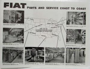 1968 Fiat A Word on Parts and Service in the USA Sales Folder