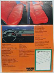 1970 Fiat 128 Spec Folder - French Text