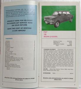 1971 Fiat Overseas Delivery Plan Sales Brochure