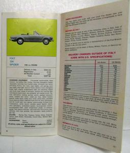 1971 Fiat Overseas Delivery Plan Sales Brochure