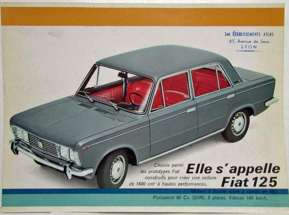 1967-1972 Fiat 125 Sales Folder - French Text