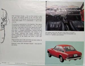 1972 Fiat 124 Sport Coupe The Drive of a Winner Sales Sheet