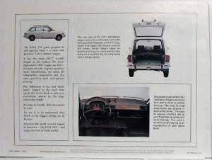 1972 Fiat 128 Station Wagon Spec Sheet
