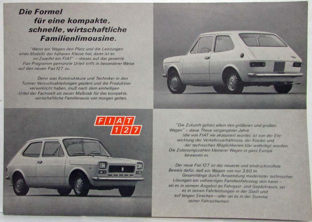 1972 Fiat 127 Sales Folder - German Text