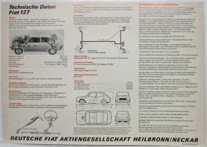 1972 Fiat 127 Sales Folder - German Text