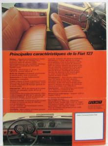 1973 Fiat 127 Sales Folder Poster - French Text