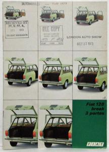 1974 Fiat 128 Break 3 Portes Sales Brochure - Italian Text