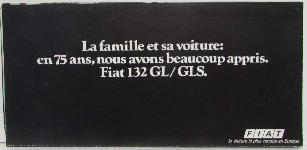1974 Fiat 132GL/GLS Sales Folder - French Text