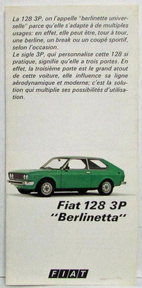 1971-1975 Fiat 128 3P Berlinetta Sales Folder