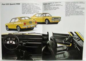 1972-1975 Fiat 128 Sport Coupe 4 Sports Sales Brochure - French Text