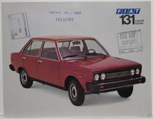 1975 Fiat 131 4 Door Sedan Spec Sheet