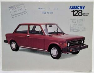 1975 Fiat 128 2 Door Sedan Spec Sheet