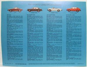 1975 Fiat Full Line Spec Sheet - Family Cars and Sports Cars
