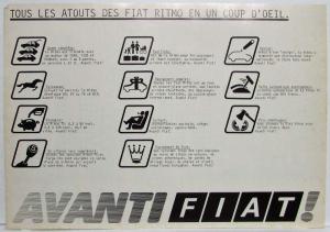 1975 Fiat Ritmo Targa Oro Sales Folder Poster w At a Glance Sheet - French Text